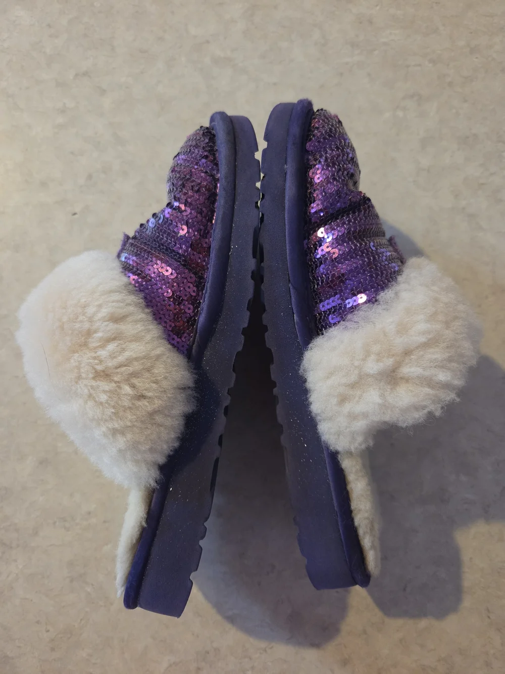 UGG Kids Purple Sequin Shearling Slip-On Clog